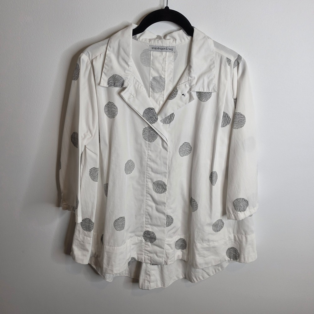 Snapdragon & Twig Abstract Polka Dot Blouse Women XS